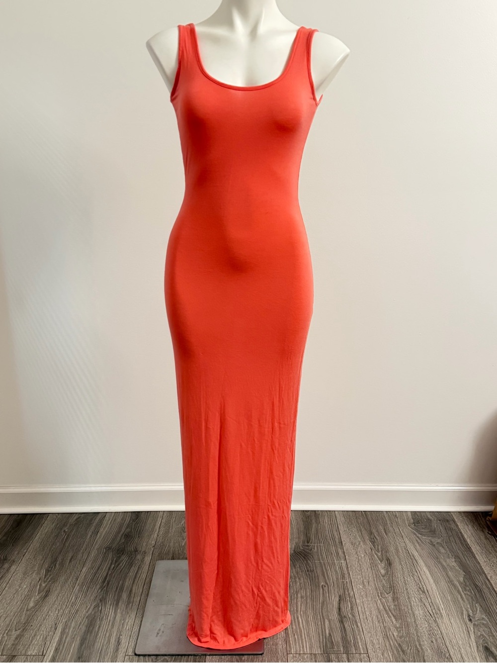 Boohoo Coral Scoop Neck Maxi Tank Dress